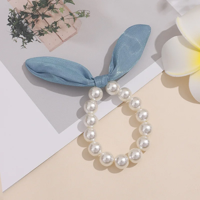 

2020 New Fashion Wild Pearl Hair Ring Ins Cute Rabbit Ear Creative Head Rope Hair Accessory