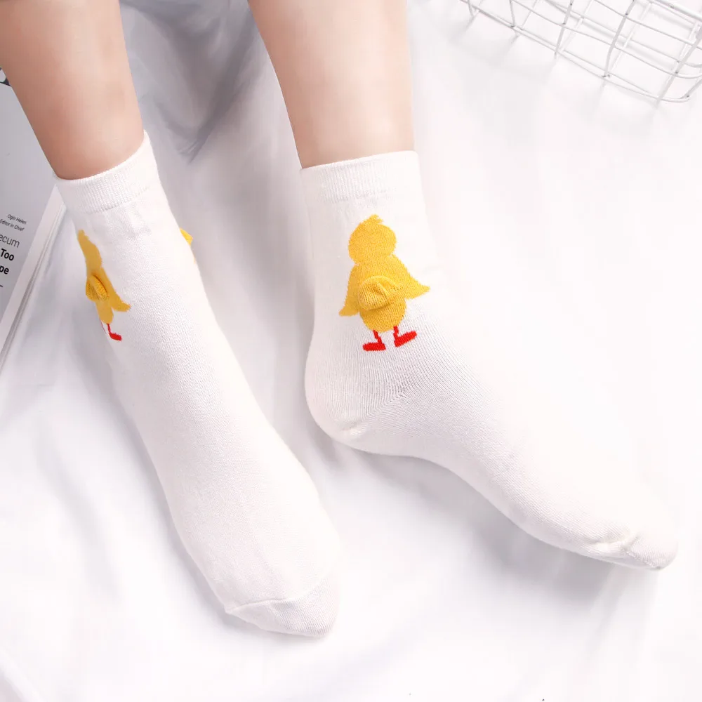 Мягкие Короткие хлопковые носки с мультяшным животным на весну рисунком задника