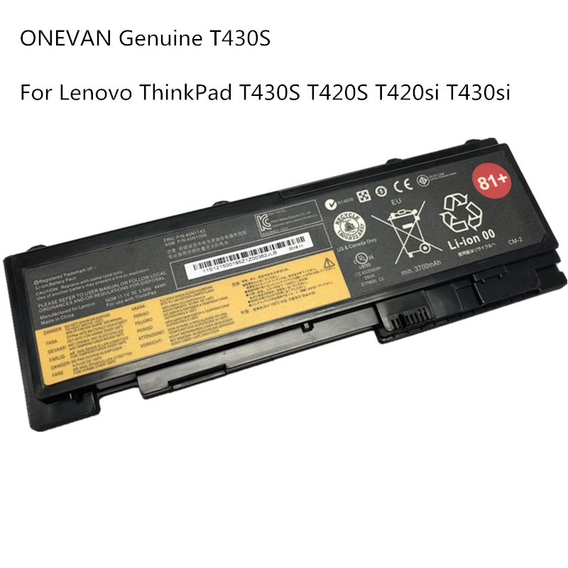 Оригинальный Новый T430s T420S аккумулятор onwan для ноутбука Lenovo ThinkPad T430si 45N1036 45N1037 45N1038