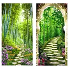 5D алмазная живопись, полная вышивка, бамбуковый лес, дорога, Алмазная мозаика, распродажа, круглые картины Стразы, алмазная вышивка, пейзаж