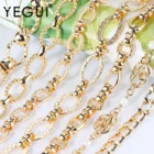 Цепочка для самостоятельного изготовления ювелирных изделий YEGUI C193, позолоченная 18 карат, 0,3 микрон, медный металл, цепочка для самостоятельного изготовления браслетов, ожерелья, 1 млот