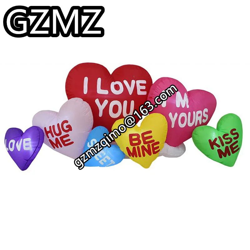 

MZQM 3 м длинное Надувное сердце с шипом для украшения вечеринки индивидуальная модель выдувного сердца игрушка для Дня Святого Валентина