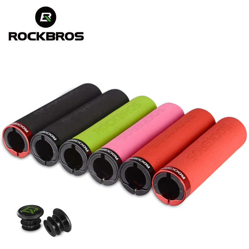 

ROCKBROS Cycling Bicycle Gear Grips MTB Bike Silicone Sponge Handlebar Soft Ultralight Grips Anti-skid Shock-absorbing Bike Part