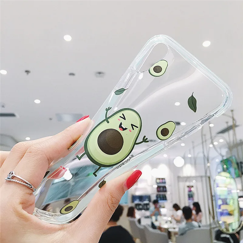 Чехол для телефона Cartoon Fruit Avocado Lemon для iPhone Xs Max XR, прозрачный мягкий силиконовый чехол для X 7 8 6S 6 Plus Coque.