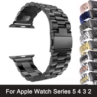 for apple watch series 6 5 4 3 2 band strap 40mm 44mm 42mm black stainless steel bracelet strap adapter for iwatch band 4 3 38mm