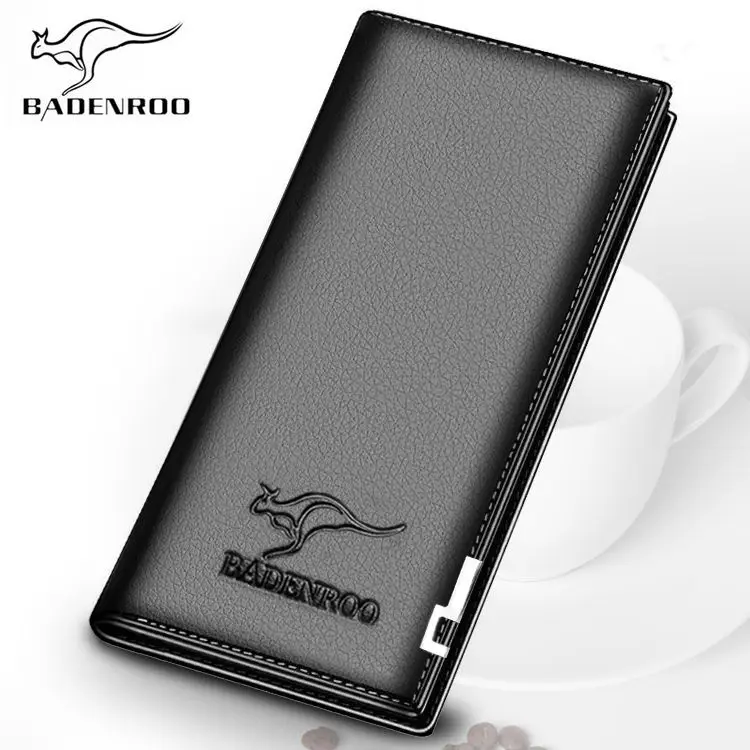 

Kangaroo Men's Wallet Long Multifunctional Card Clip Buckle Pure Cowhide Hand Bag Coin Pocket Cash High Quality Leather Wallet