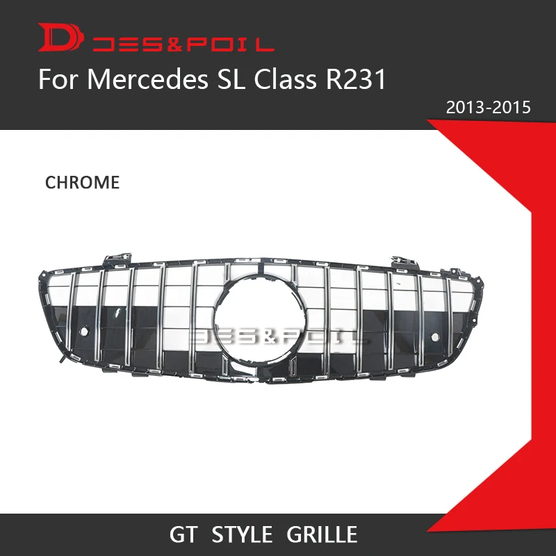 

Для Mercedes SL Class R231 GT Решетка Вертикальный передний бампер Racing Grill 2013-2019 SL350 SL500 SL550 SL400