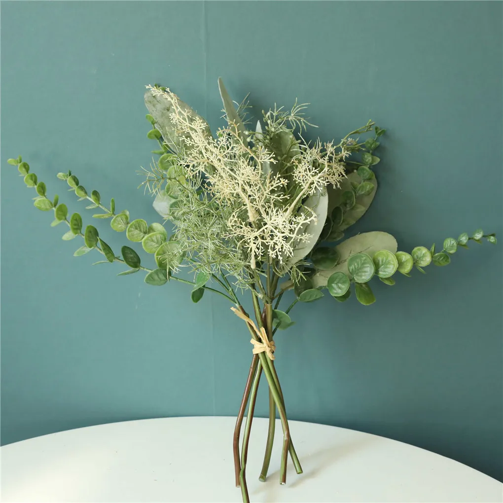 

Искусственные листья травы, смешанный пучок, имитация растительного листа, ветка для домашнего офиса, декор зелени