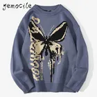 Трикотажные свитера мужские в стиле хип-хоп, 2020, Harajuku, с бабочками, свободные топы в стиле кэжуал, уличная одежда, пуловер, свитера