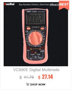 RuoShui VC890D цифровой мультиметр VICTOR True RMS DC Ручной диапазон сопротивления емкости Транзистор тестер multimetro Электрический