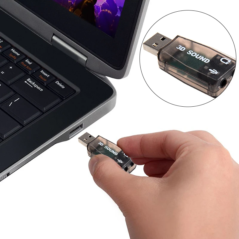 Мгновенный внешний 5 1 USB 3D аудио адаптер звуковой карты для ПК настольный ноутбук