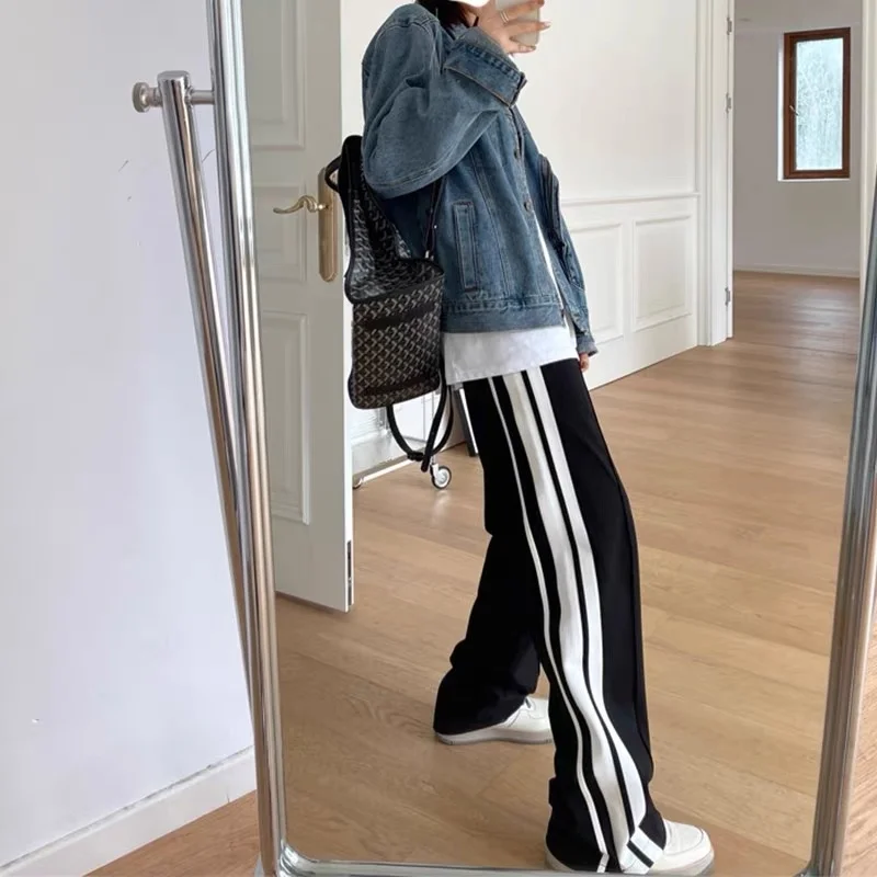 

Sports Casual Pants Women's Striped Straight Rac