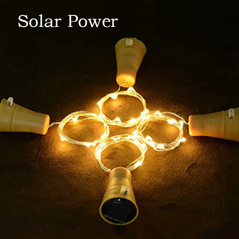 Светодиодный затвор для бутылки вина с солнечной энергией цветная лампа