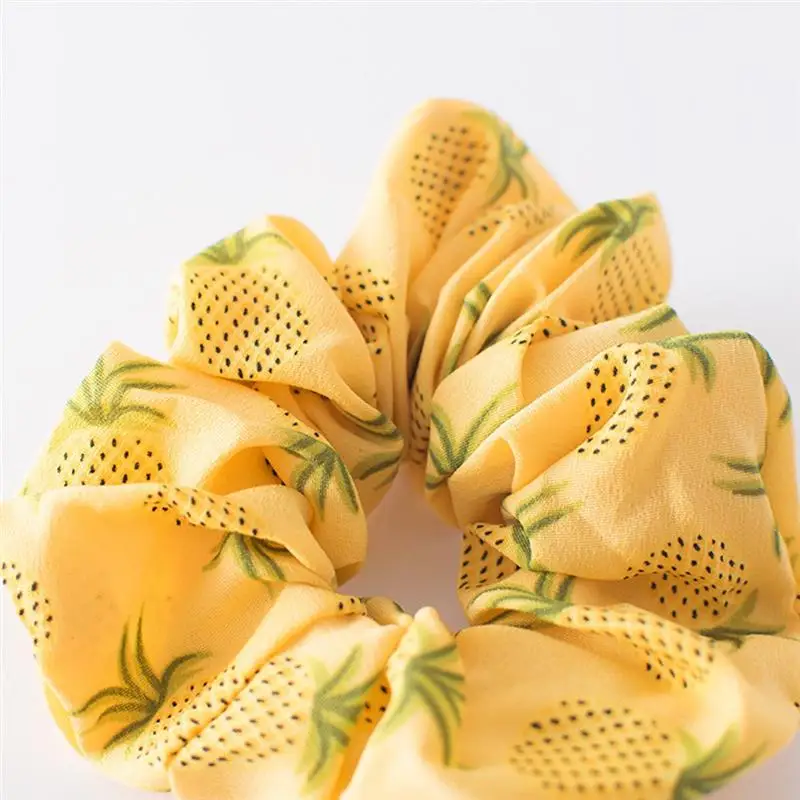 

4pcs Korean Women Hearwear Girls Hair Tie Lady Scrunchies Ponytail Hair Female Holder Rope Pineapple Print Hair Accessories