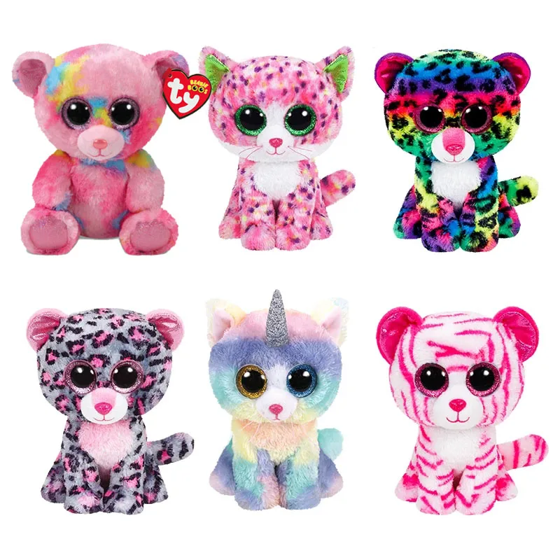 Ty Beanie Boos Большой глаз Осьминог плюшевая Божья коровка кот собака сова обезьяна