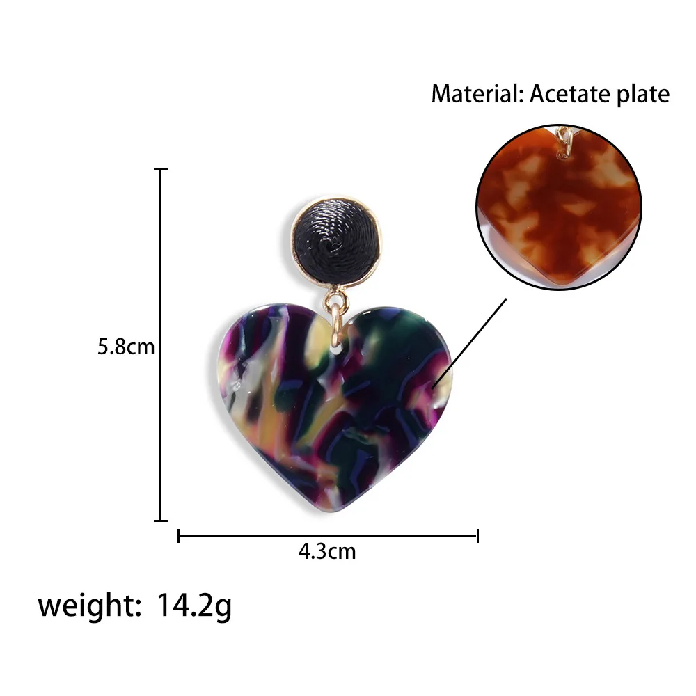 ONEVAN современная мода зимние леопардовые висячие серьги в форме сердца для женщин