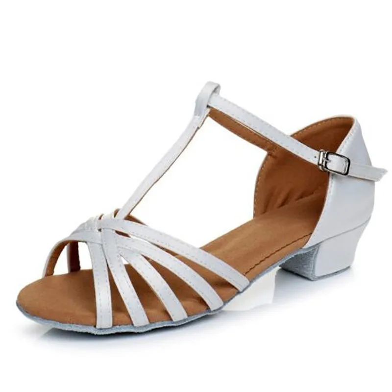 Children/Women Professional Latin Dance Shoes Woman/Kids Tango Salsa ballroom Dancing Ladies Square Low Heel Sandals 24-41 | Спорт и