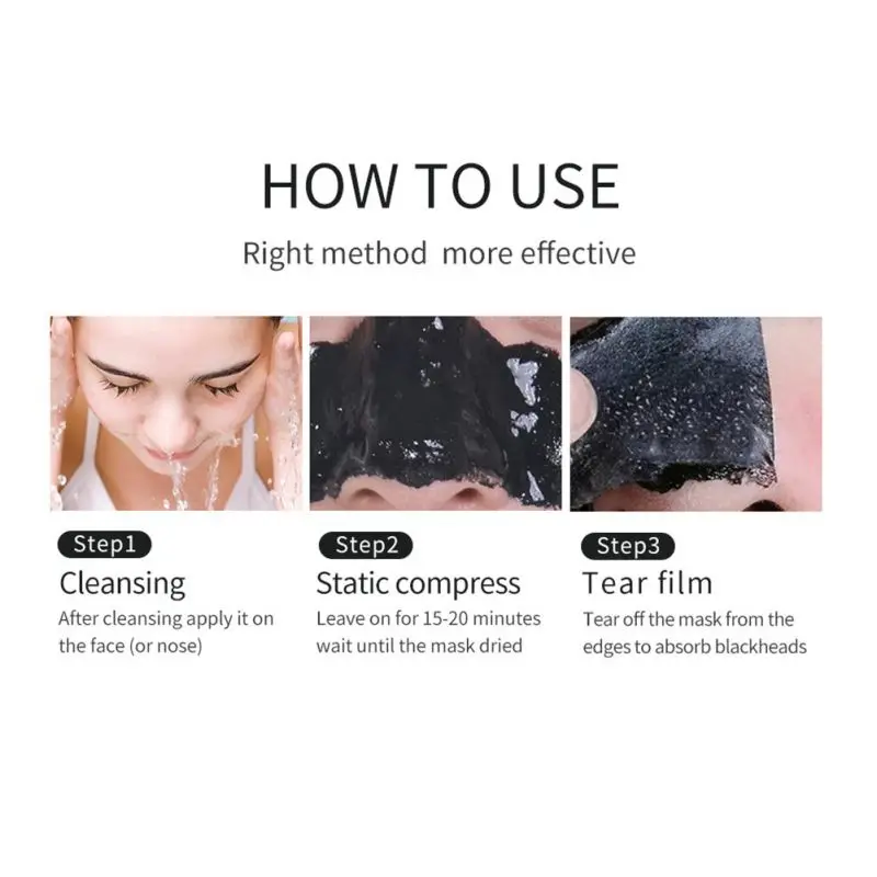 

Charcoal Black Mask Blackhead Remover Deep Cleansing Facial Mask For Face And Nose 60g Smooth The Skin Deep Cleansing Mask