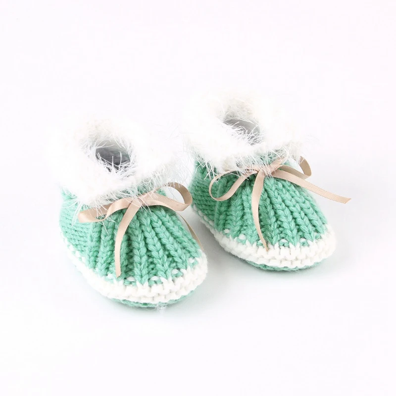 Теплые вязаные ботинки для новорожденных теплые малышей сезон осень-зима