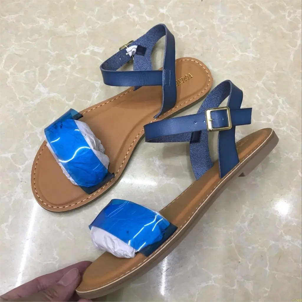 

Dropshipping Women Summer Beach Party Dress Shoes Fulgurant Sandals Thin Belt Roman Flat Women Flip Flops Casual Slippers
