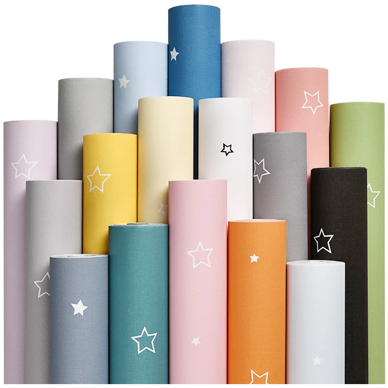 

Nordic Ins Style PVC Waterproof Self-Adhesive Wallpaper Kindergarten Children's Room College Student Dormitory Wallpape Sticker