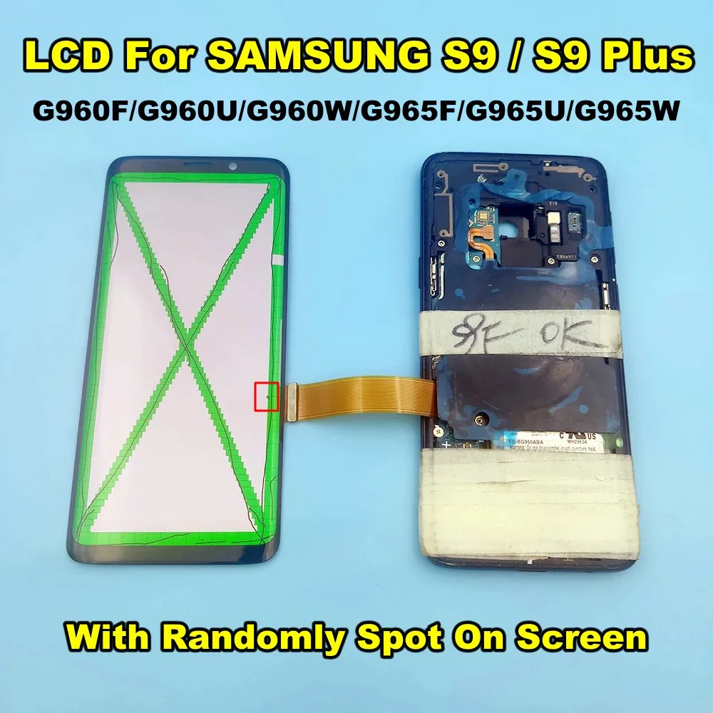 AMOLED ЖК дисплей + точечный для SAMSUNG Galaxy S9 G960 Plus G965 с рамкой сенсорный экран