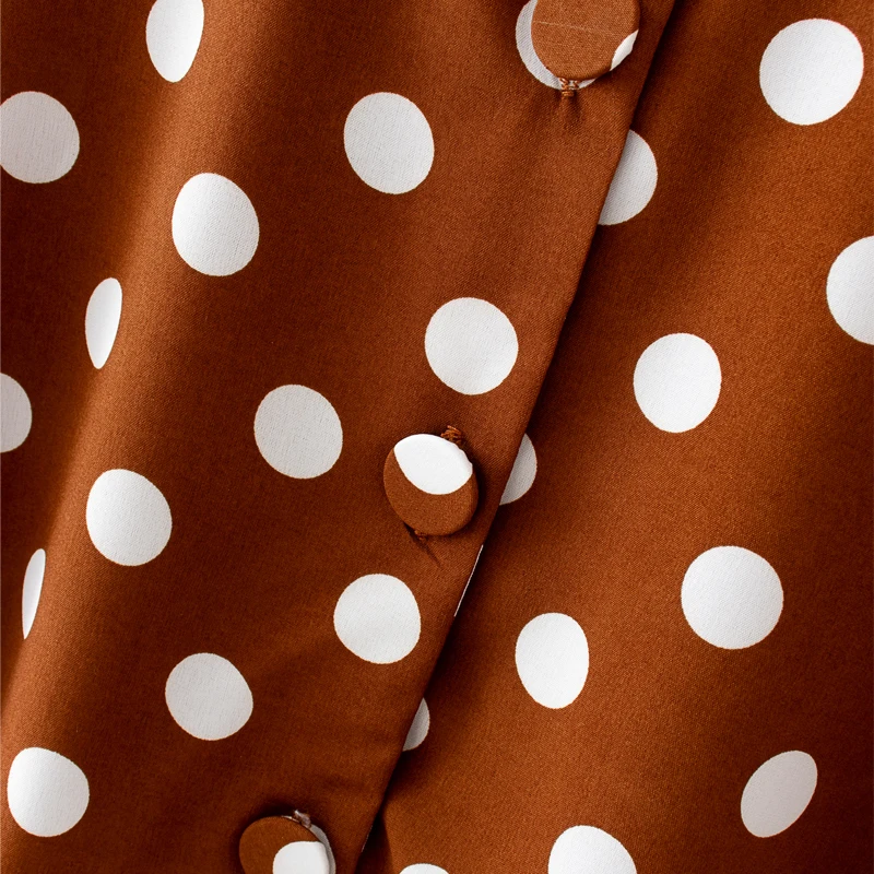 

Zoulv 2021 High Quality Spring Summer Women's Skirt Casual Polka Dot Printed Belt Decoration Skirt