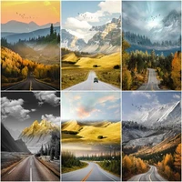 chenistory oil painting by numbers highway landscape for kids paint canvas coloring picture book handpainted wall art drawing ac
