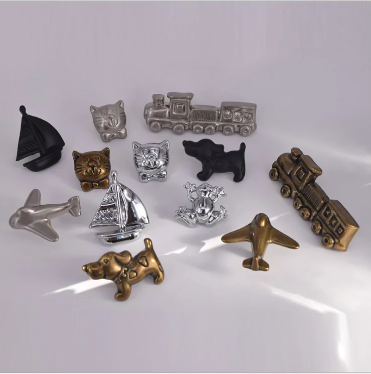 

DM 1-10pcs/Set Chrome Zinc Alloy Carton Plane T-shirt Shorts Clothes Children Room Cabinet Pulls Drawer Knobs for Kids/Childrens