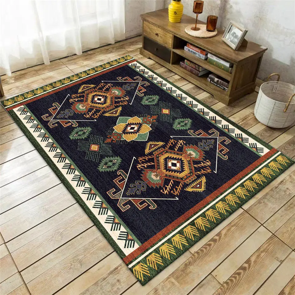 

Retro ethnic style carpet European floral living room carpet Persian ethnic style bedroom kitchen floor mat