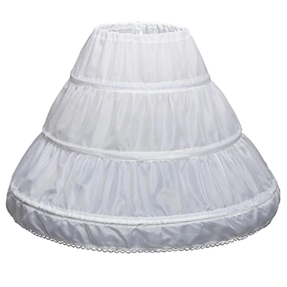 

3 Hoop Girls Petticoat Kids Children Clothing White Mesh Lolita Underskirt Catwalk Kids Petticoats for Flower Girls Dresses