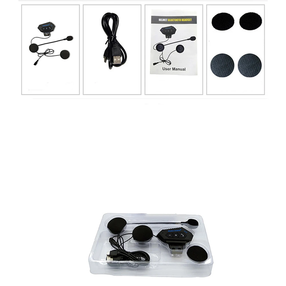 

Motorbike Helmet Headset Bluetooth 4.0 Motorcycle Intercom Headphone Earbuds Handsfree With Mic
