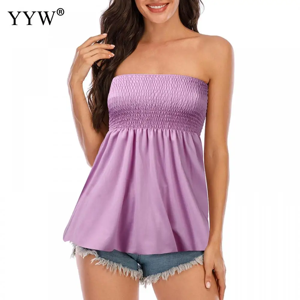 

Streetwear Tops Women T shirt 2021New Summer Sexy Backless Strapless Beach Tops Tees XXL XXXL Blue Orange Green Female T shirts