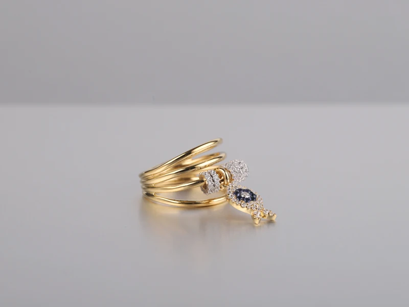 Модный очароватеьлный с серебряным покрытием копия 1:1 Реплика желтый мульти