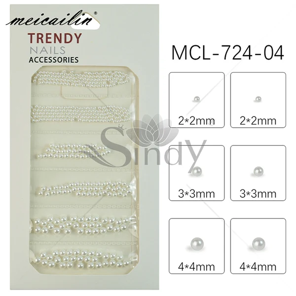 MCL-724-04 1 упаковка красочные ABS имитация жемчуга смешанный размер 3d-украшения для ногтей жемчуг Стекло Стразы для ногтей аксессуары хрустальные камни - Цвет: MCL-724-04