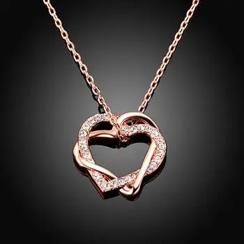 

Eco-friendly rose gold heart-shaped pendant ladies necklace N007 LKN18KRGPN586 necklaces chains hip hop jewelry