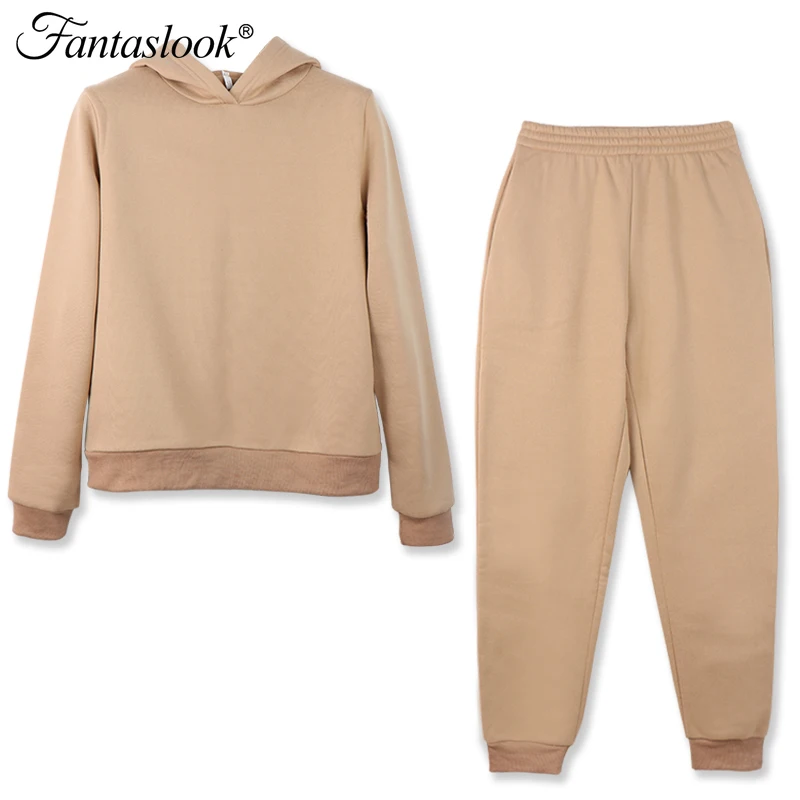 

Повседневные однотонные комплекты, женский спортивный костюм, теплый свитшот с капюшоном и длинные брюки, модные комплекты из двух предметов, женские костюмы с толстовкой