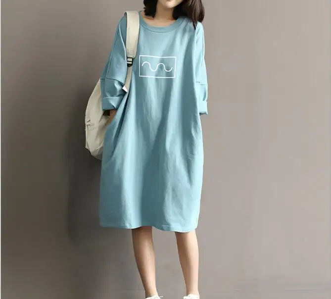 Новое платье для беременных 100% хлопковое Одежда Топы с длинным рукавом платья