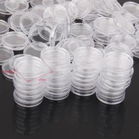200pcs plastic coin capsules round coins holder 21mm clear storage container protective case