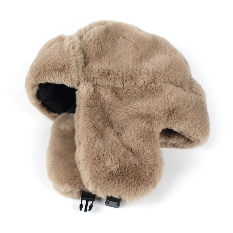 Женская меховая шапка-ушанка Minhui теплая русская шляпа-ушанка из кроличьего меха