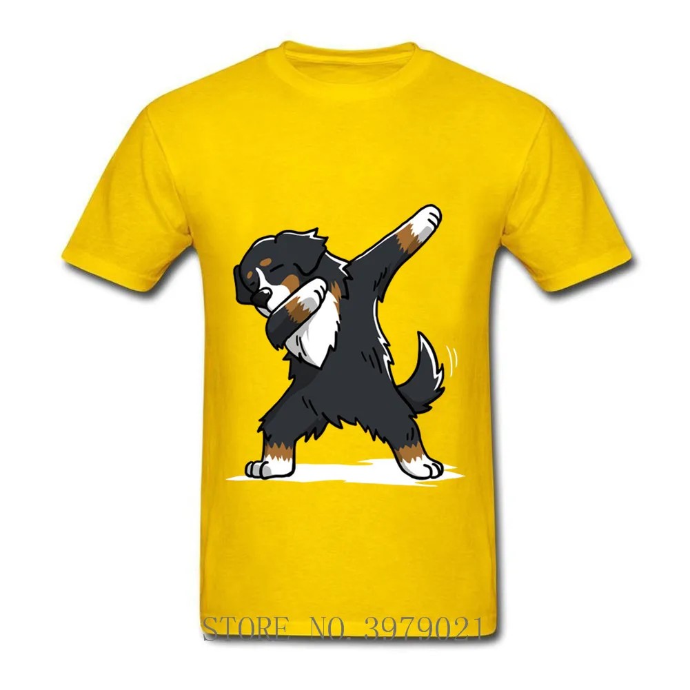 

Print Own T Shirt Funny Dabbing Bernese Mountain Dog Men's Men's 100% Cotton Short Sleeve T Shirts Classical Man Sale Funny Tees