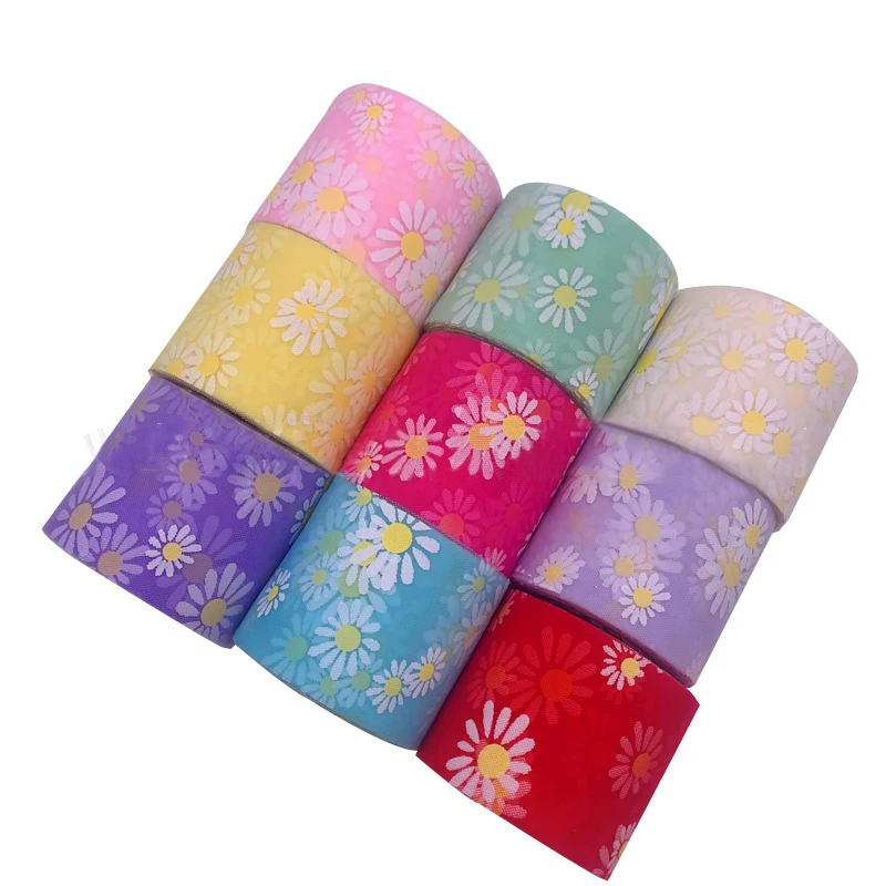 Маленькая подарочная лента из органзы для маргариток 5 ярдов 60 мм украшение волос