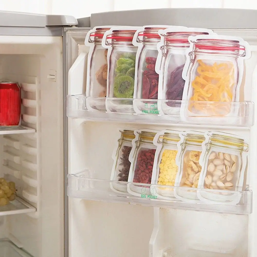 5 шт./лот полиэтиленовая портативная банка Mason герметичные пакеты для хранения с