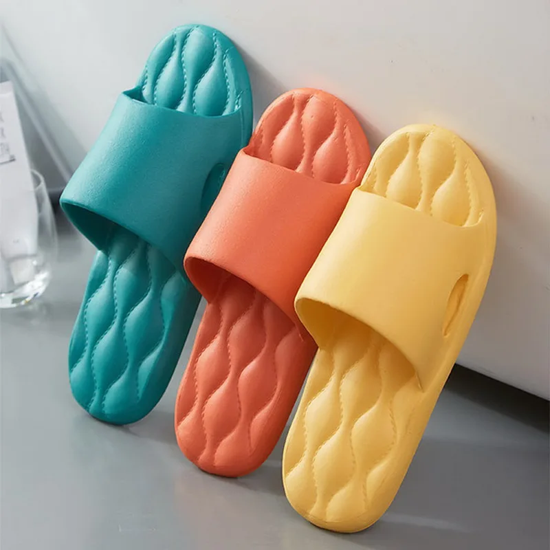 

New Home Slippers Floor Flip Flops Lovers Indoor Sandals Bathroom Non-slip Slipper Solid Soft Hote Sandals Beach Casual Shoes