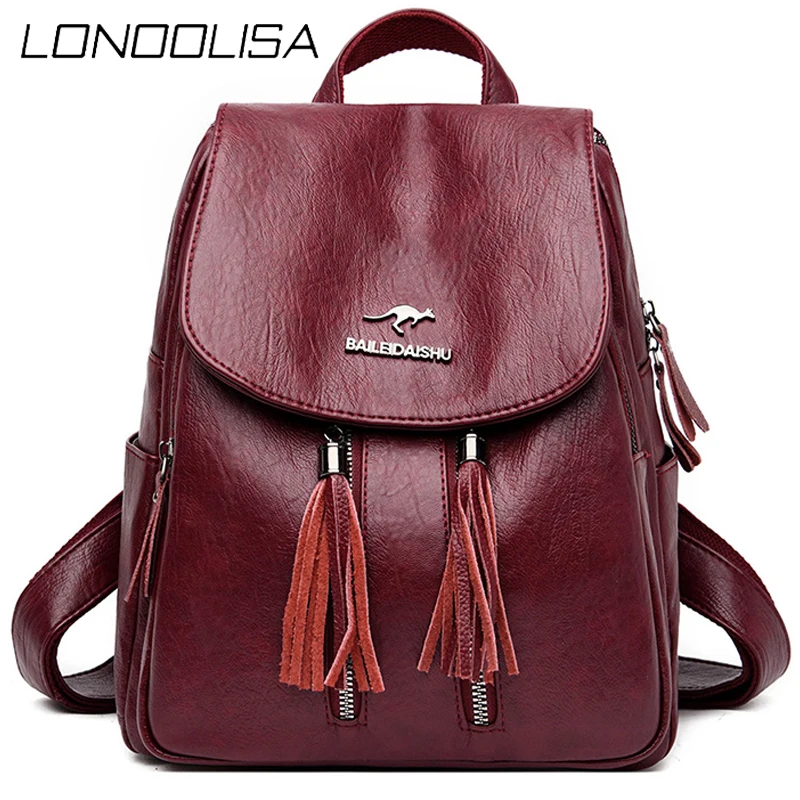 

Модный Роскошный рюкзак с кисточками, высококачественные рюкзаки из искусственной кожи для школы, повседневные брендовые дизайнерские сум...