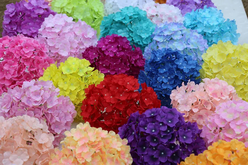 5PCS 19cm Silk Artificial Hydrangea Flower Heads DIY Wedding Garland Bridal Bouquet Birthday Party Christmas Decor Fake Flowers | Дом и сад