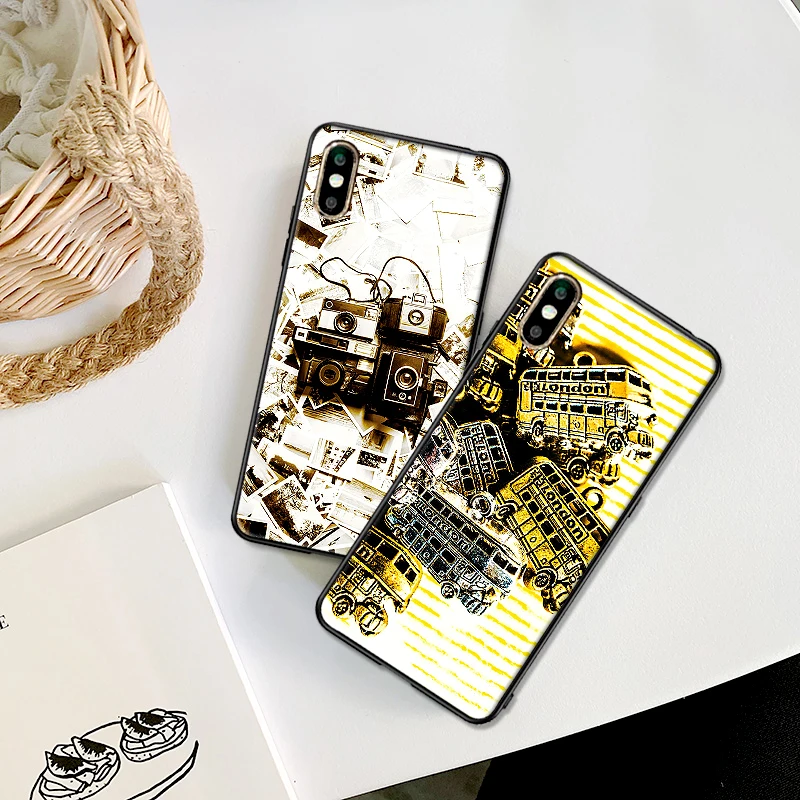 Ретро Лондон: старинная машина мягкий силиконовый чехол для телефона samsung A70 60 A50