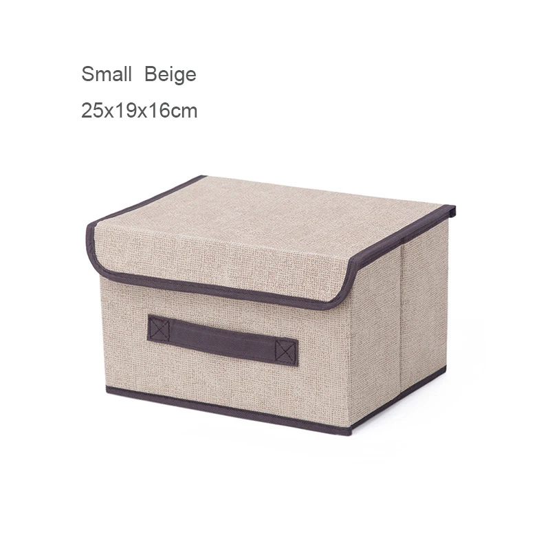 Small Beige ONEUP коробка для хранения с крышкой одежда носки игрушки закуски разное Органайзер без запаха коробка для хранения Ящики Косметика бытовой Органайзер - Цвет: Small Beige