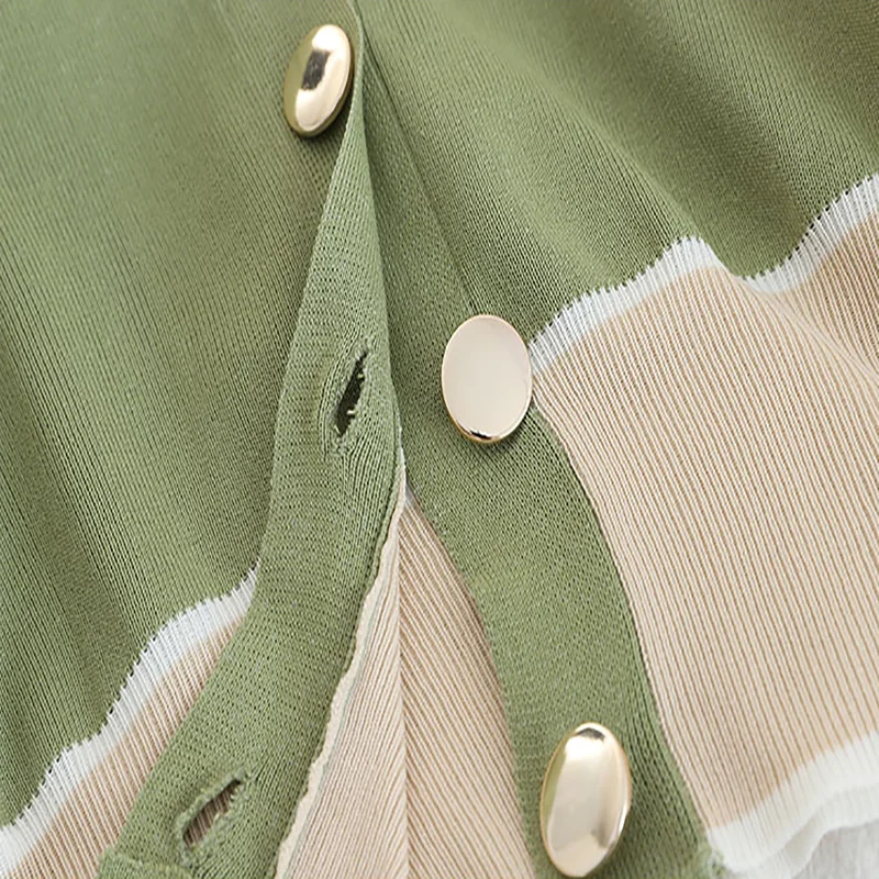 

ZCWXM Spring Knitted Two Pieces Set For Women Outfit V-neck Button Short Tops Fashion Casual Wide Leg Pants Femme Elegant Sets