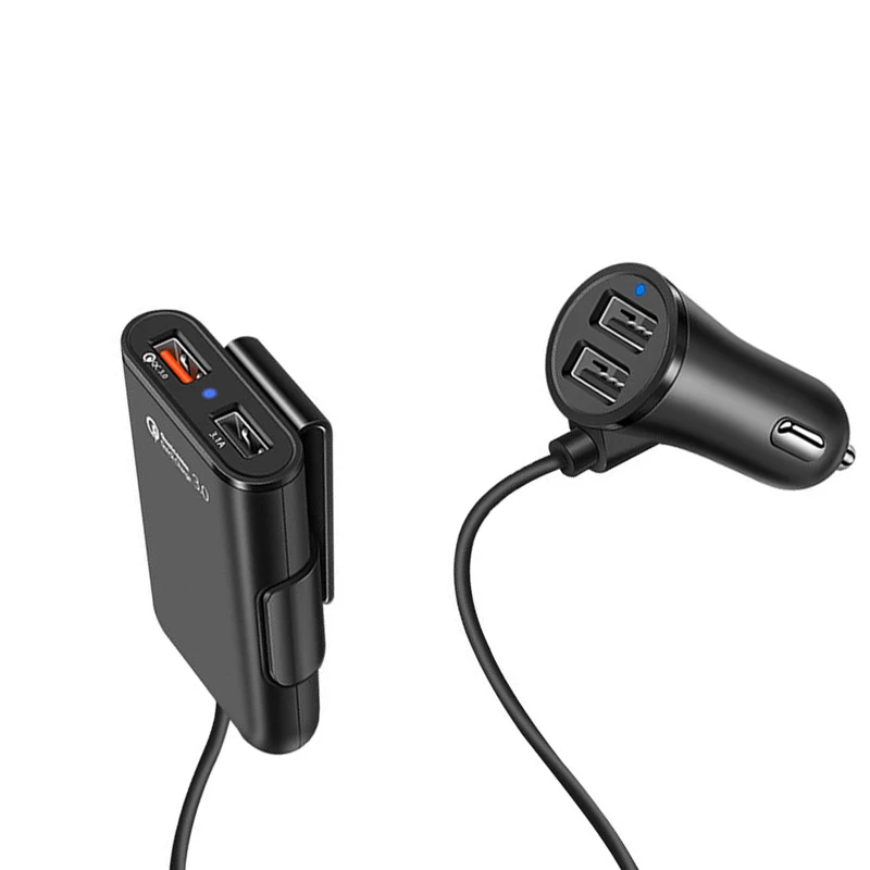 Портативное автомобильное зарядное устройство с зажимом для задней панели